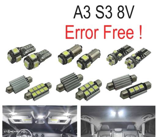 KIT COMPLETO 15 LAMPADAS LED INTERIOR PARA AUDI A3 S3 8 V SEDAN QUATTRO SPORTBACK LIMUSINA 14- - 1