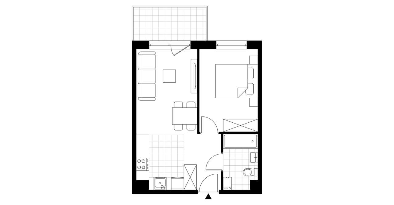 2-pokojowe mieszkanie 37m2 + balkon Bezpośrednio - Pełny obrazek: 4/9