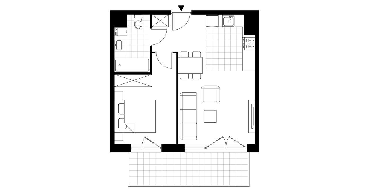 2-pokojowe mieszkanie 39m2 + balkon - Pełny obrazek: 3/8