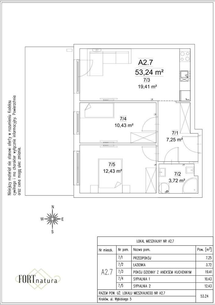 Wybickiego 5 FORTnatura gotowe do odbioru| 3-pok. | A2.7 - Pełny obrazek: 2/14