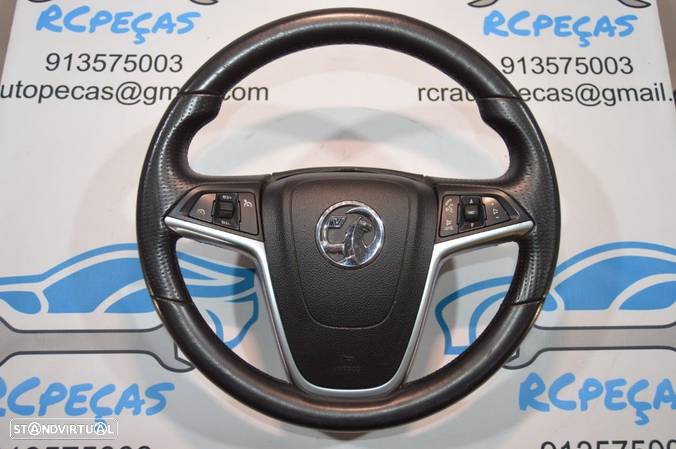 VOLANTE GUIADOR COMPLETO OPEL INSIGNIA A 13306885 ASTRA J P10 PELE PERFURADA COMANDOS MULTIFUNÇÕES AIRBAG - 1