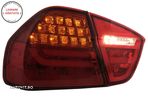 Stopuri LED Light Bar LCI Design BMW E90 Seria 3 Limuzina (2005-2008) Rosu Clar- livrare gratuita - 5