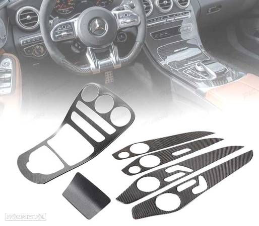 FRISOS INTERIORES DECORATIVOS PARA MERCEDES W205 14-18 CARBONO - 1