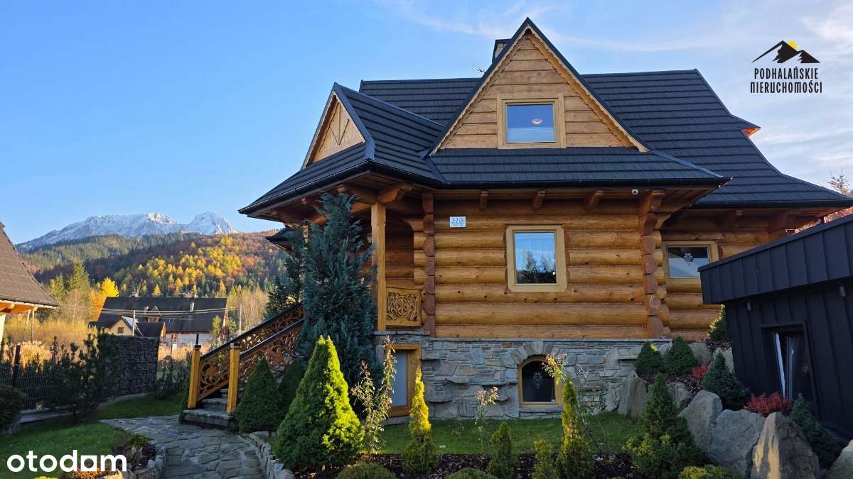 Drewniany dom w Kościelisku z widokiem na Giewont - Pełny obrazek: 5/20