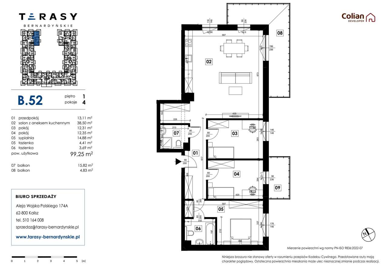 4-pokojowe mieszkanie 99m2 + 2 balkony - Pełny obrazek: 2/7