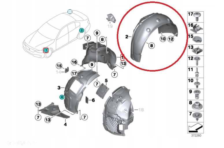 NADKOLE LEWY TYŁ BMW F30 F31 F35 - 3