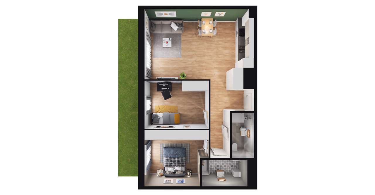 3-pokojowe mieszkanie 70m2 + ogródek Bez Prowizji - Pełny obrazek: 2/8