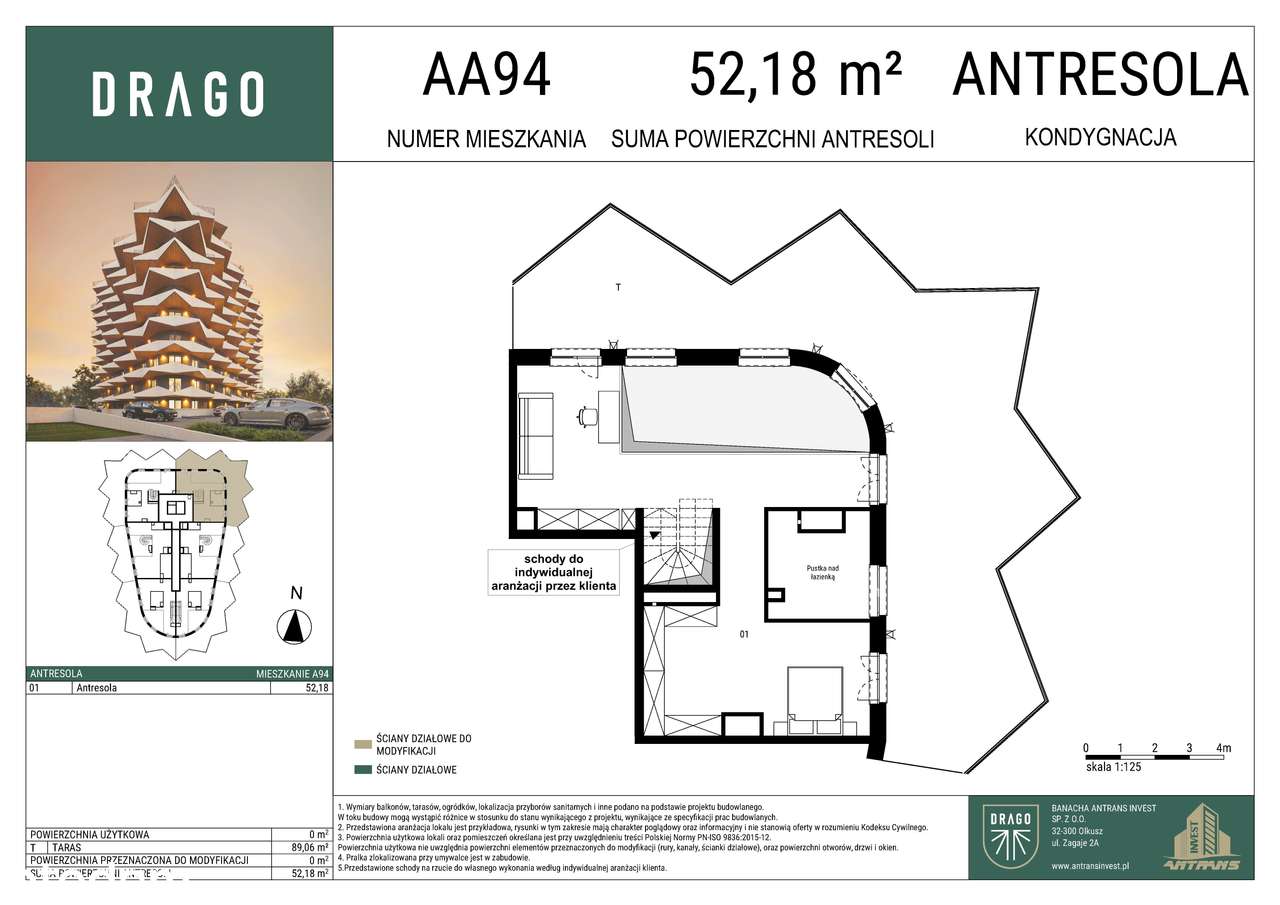 1-pokojowe mieszkanie 119m2 + taras Bez Prowizji - Pełny obrazek: 3/9