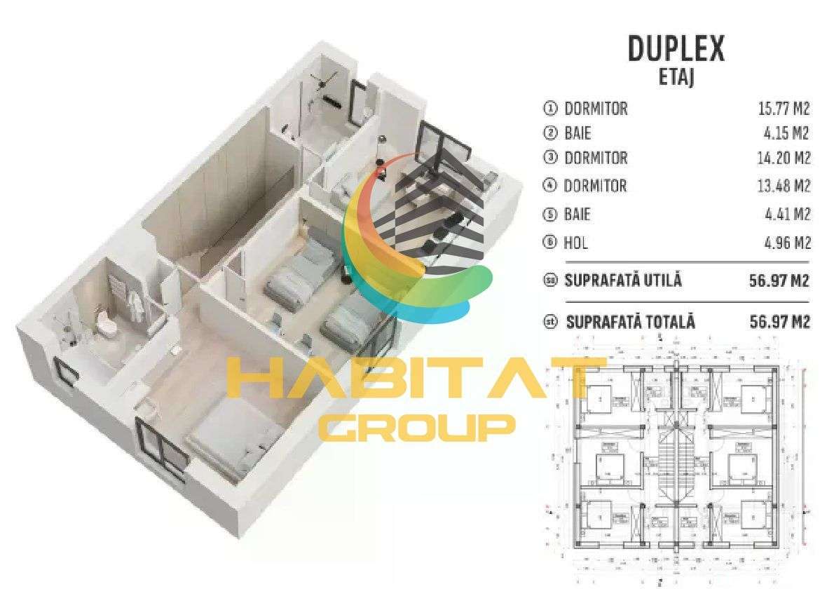 Pallady vila tip DUPLEX  4 camere 101 mp GATA DE MUTARE - Imagine principală: 3/20