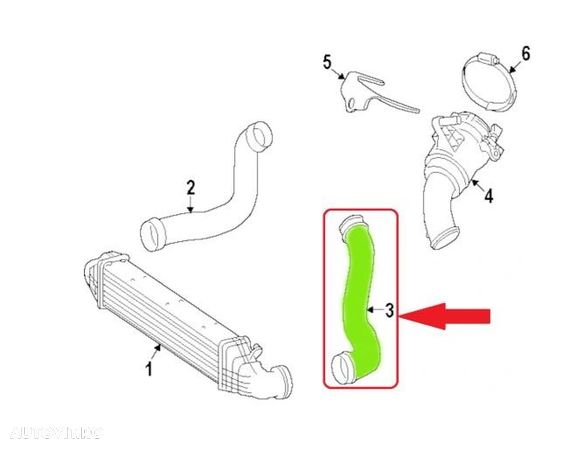 Furtun intercooler, supraalimentare Mercedes Cls-Class (C219) 2004-2011, E-Class (W211) 2002-2009, cauciuc, 5034PT-2 - 1