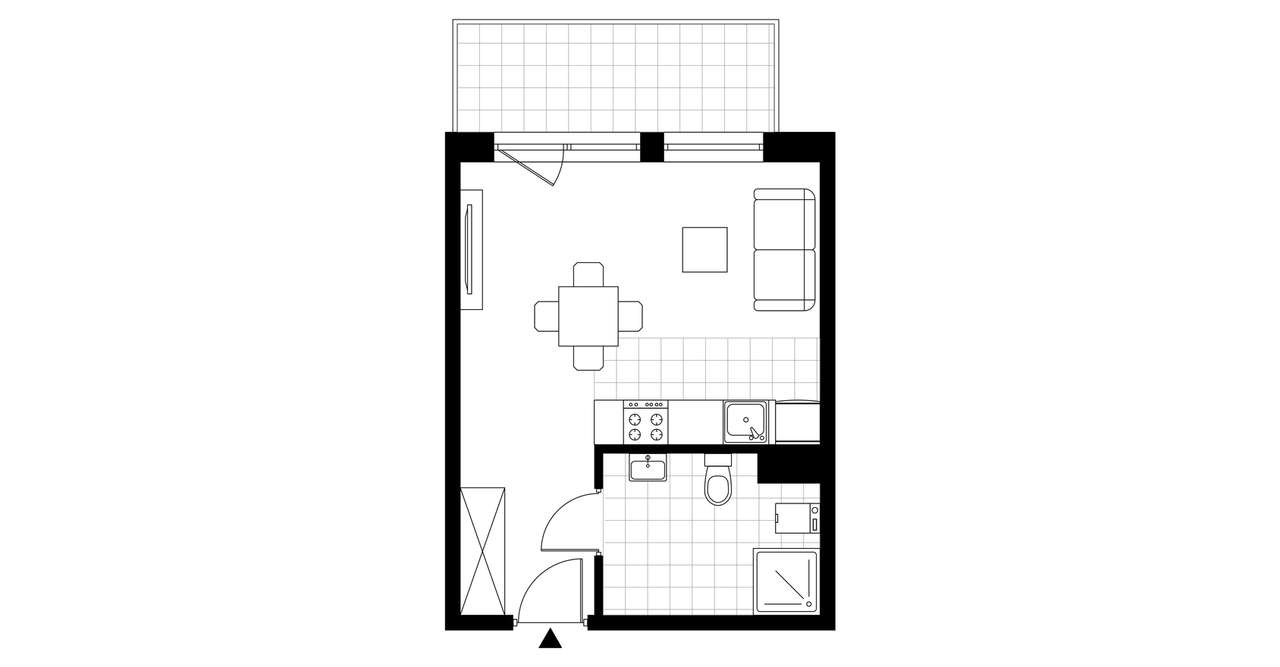 1-pokojowe mieszkanie 28m2 + balkon Bez Prowizji - Pełny obrazek: 4/9