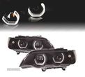 FAROIS ANGEL EYE 3D LED PARA BMW X5 99-03 FUNDO PRETO - 1