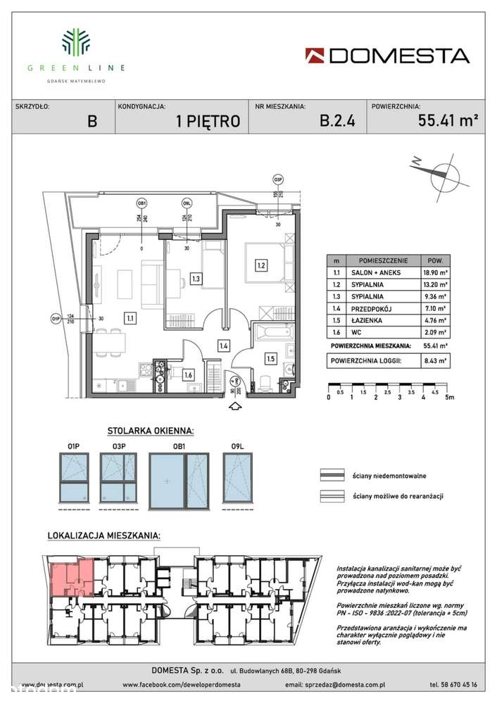 3-pokojowe mieszkanie 55m2 + loggia Bez Prowizji - Pełny obrazek: 2/7