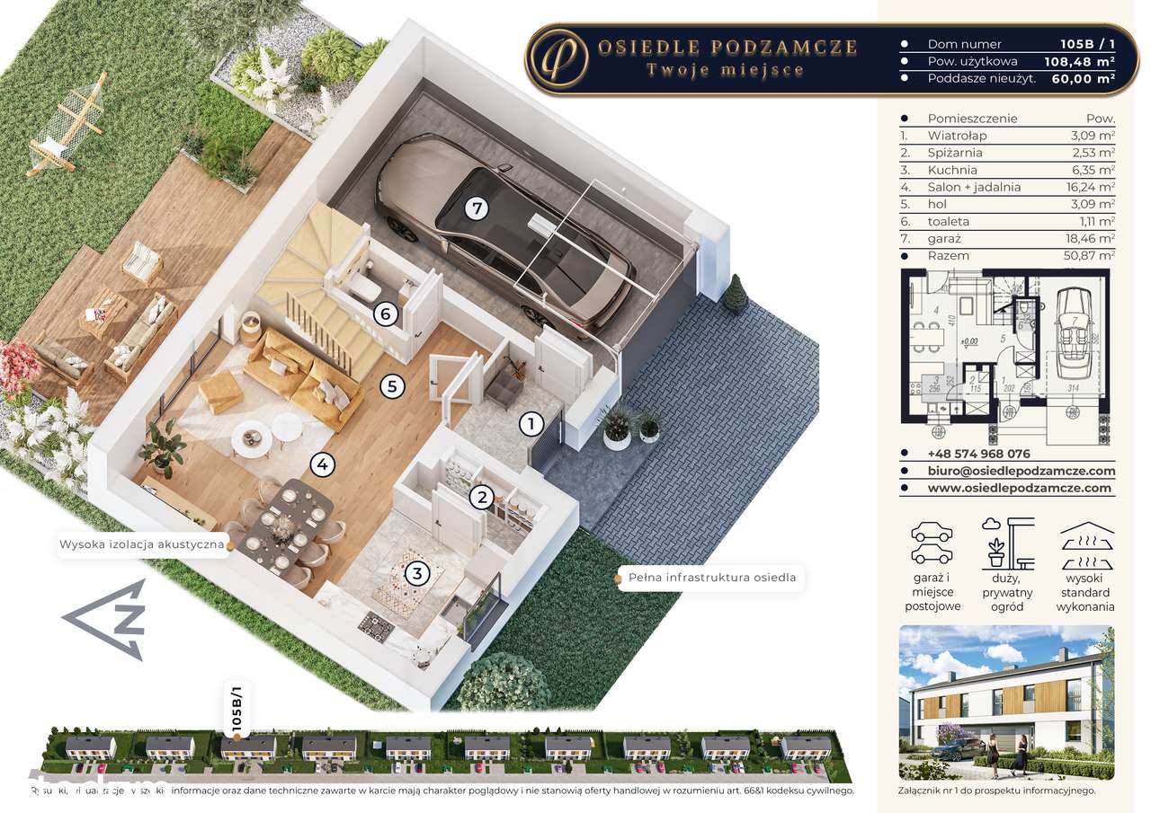 Nowoczesny dom z garażem oraz prywatnym ogródkiem - BEZ CZYNSZU - Pełny obrazek: 4/14
