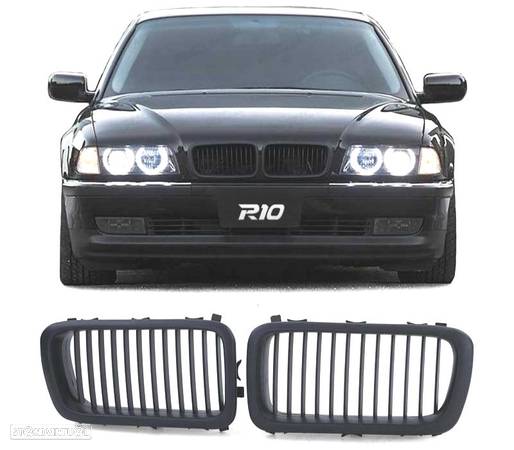 GRELHAS FRONTAIS PARA BMW E38 94-01 LOOK PRETO MATT - 1