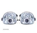 FARÓIS FRONTAIS ANGEL EYES PARA RENAULT TWINGO I 93-97. FUNDO CROMADO - 1