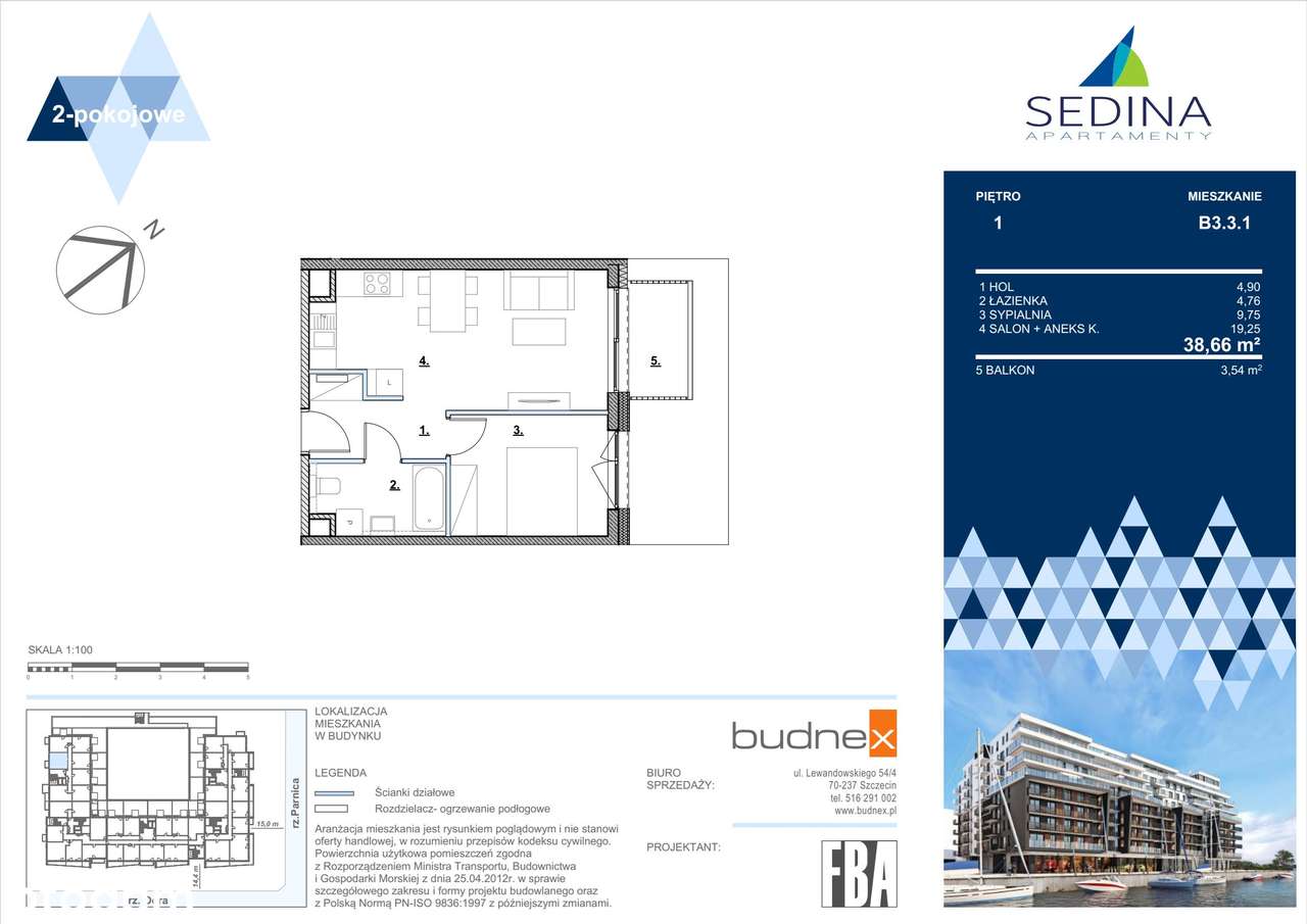 Sedina | apartament 2-pok. | B3.3.1 - Pełny obrazek: 2/9