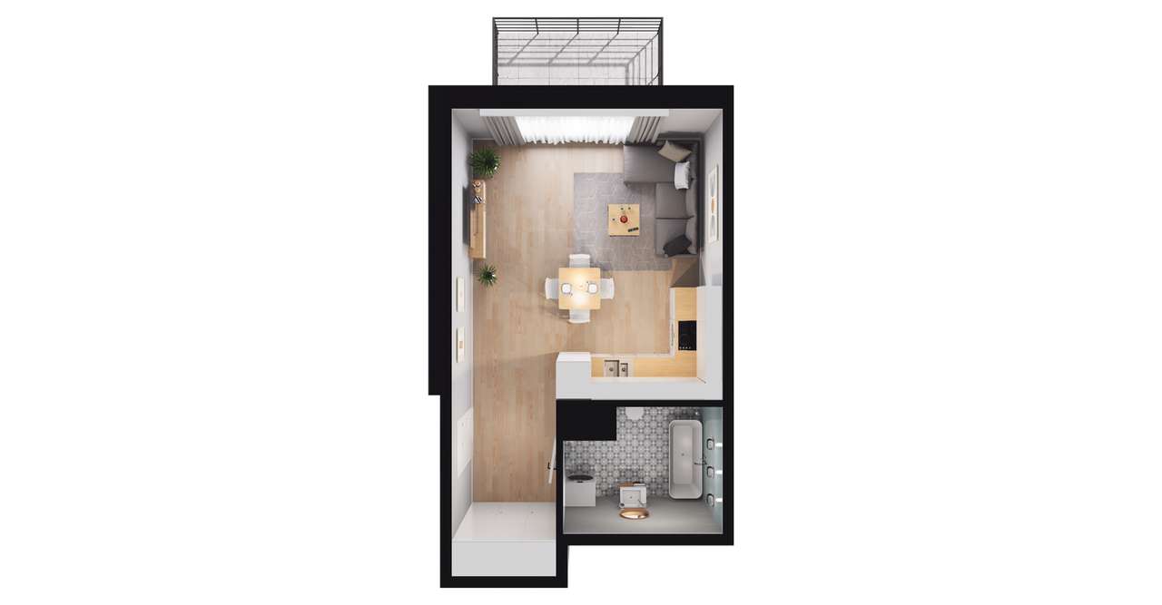 1-pokojowe mieszkanie 31m2 + balkon Bez Prowizji - Pełny obrazek: 3/9