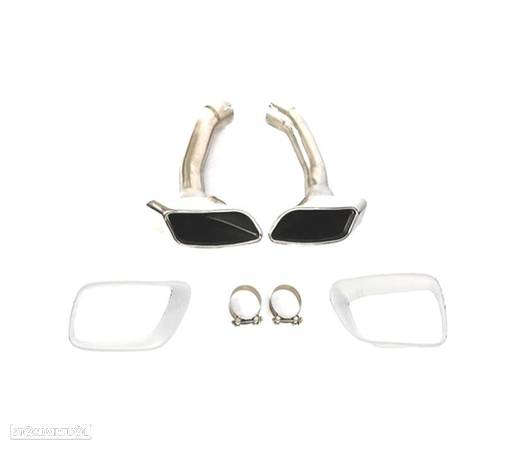 PONTEIRAS DE ESCAPE PARA BMW X6 E71 E72 08-14 QUADRADAS PRATEADAS - 3