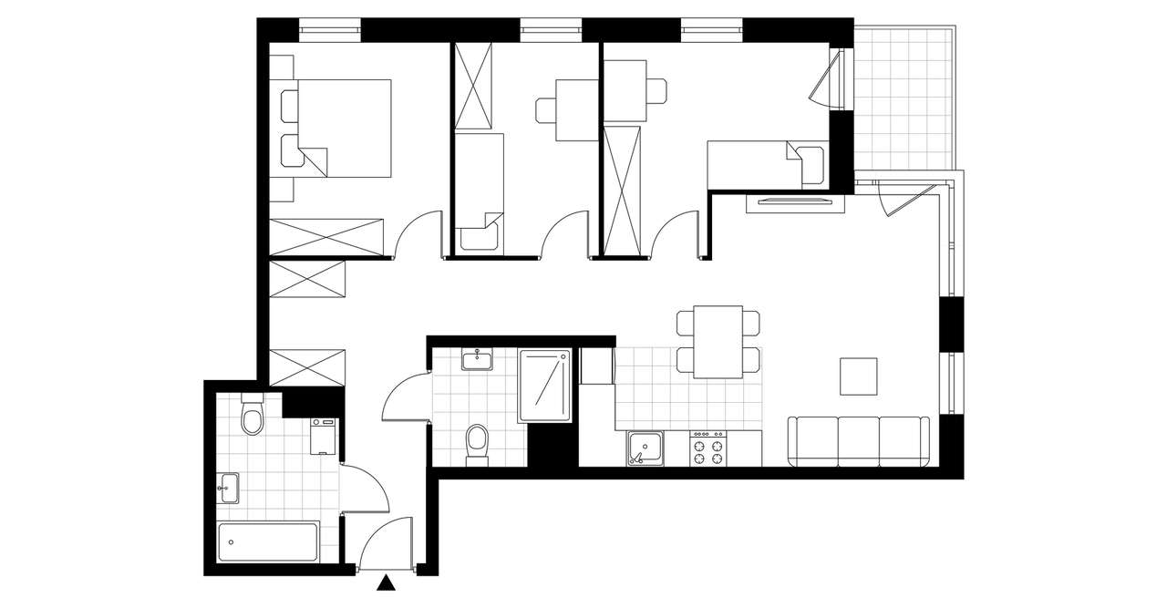 4-pokojowe mieszkanie 73m2 + balkon Bezpośrednio - Pełny obrazek: 3/8