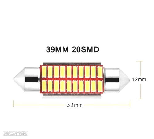 LAMPADA LED 5W C10W SUPER BRILHANTE 4014 SMD CANBUS 39MM - 1