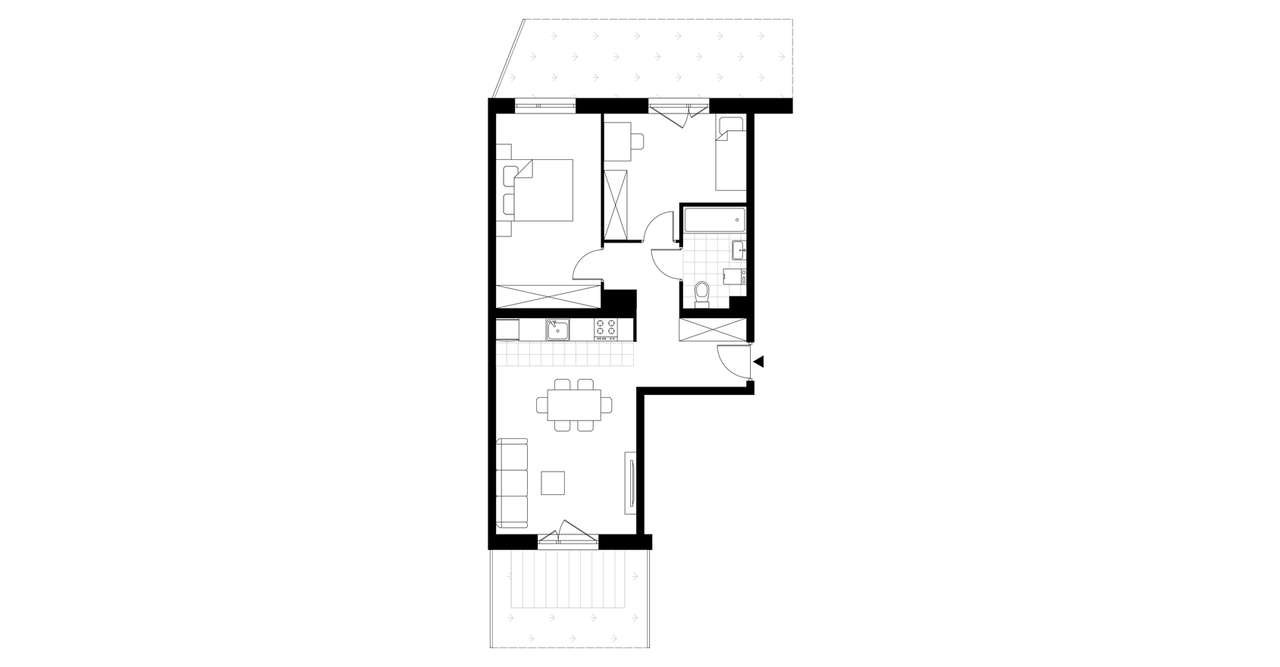 3-pokojowe mieszkanie 58m2 + 2 ogródki - Pełny obrazek: 3/8