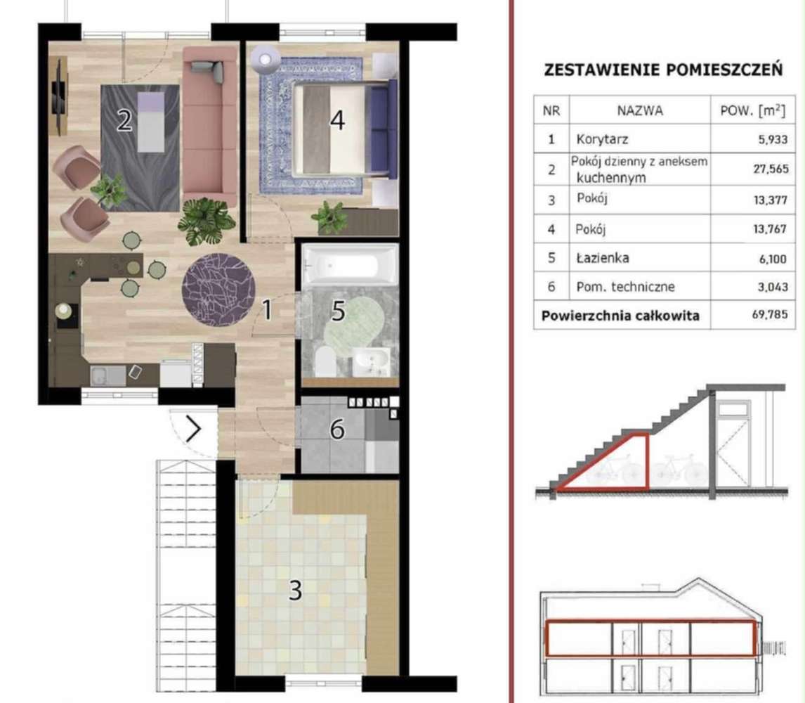 Nowy APARTAMENT 110 m² (70m² + 40m²) + balkon +parking-BEZ PROWIZJI !!-15