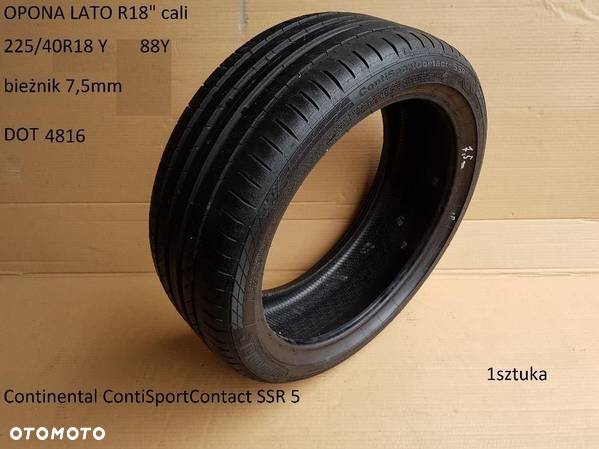 1 sztuka Opona lato 225/40R18 88Y Continental Conti Sport Contact 5ssr - 1
