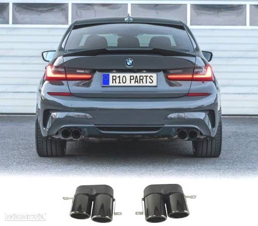 PONTEIRAS DE ESCAPE PARA BMW G20 G21 19- LOOK ROCK PRETAS - 1