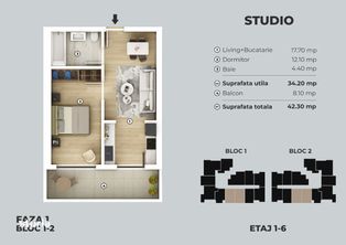 PROMOTIE!! Studio spatios 42mp de lux, Metrou Berceni (5min)