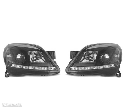 FARÓIS COM LUZ DIURNA PARA OPEL ASTRA H 04-09 FUNDO PRETO - 3