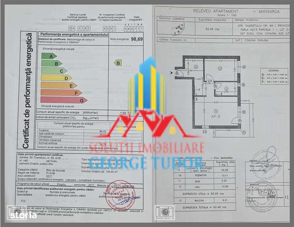 Apartament 95 mp, 2 camere + mansarda,  Str. Tineretului Nr 66,  Chiaj-0