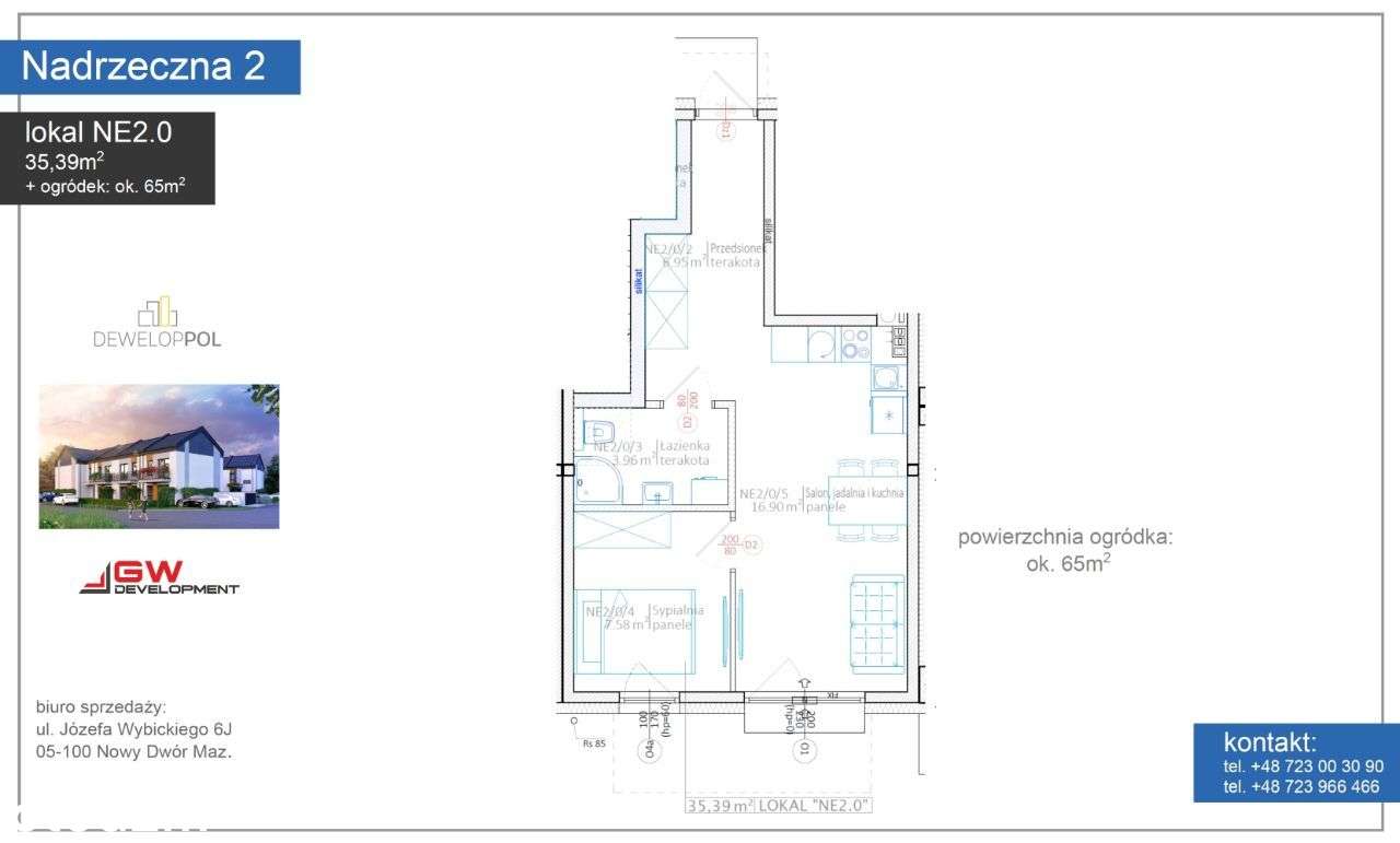 Nadrzeczna - 2-pokojowe z bardzo dużym ogródkiem - Pełny obrazek: 2/7