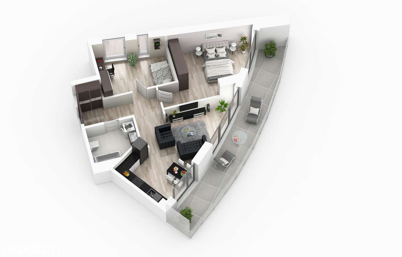 3‑pokojowe mieszkanie z dużą loggią – Centaurus, 14. piętro