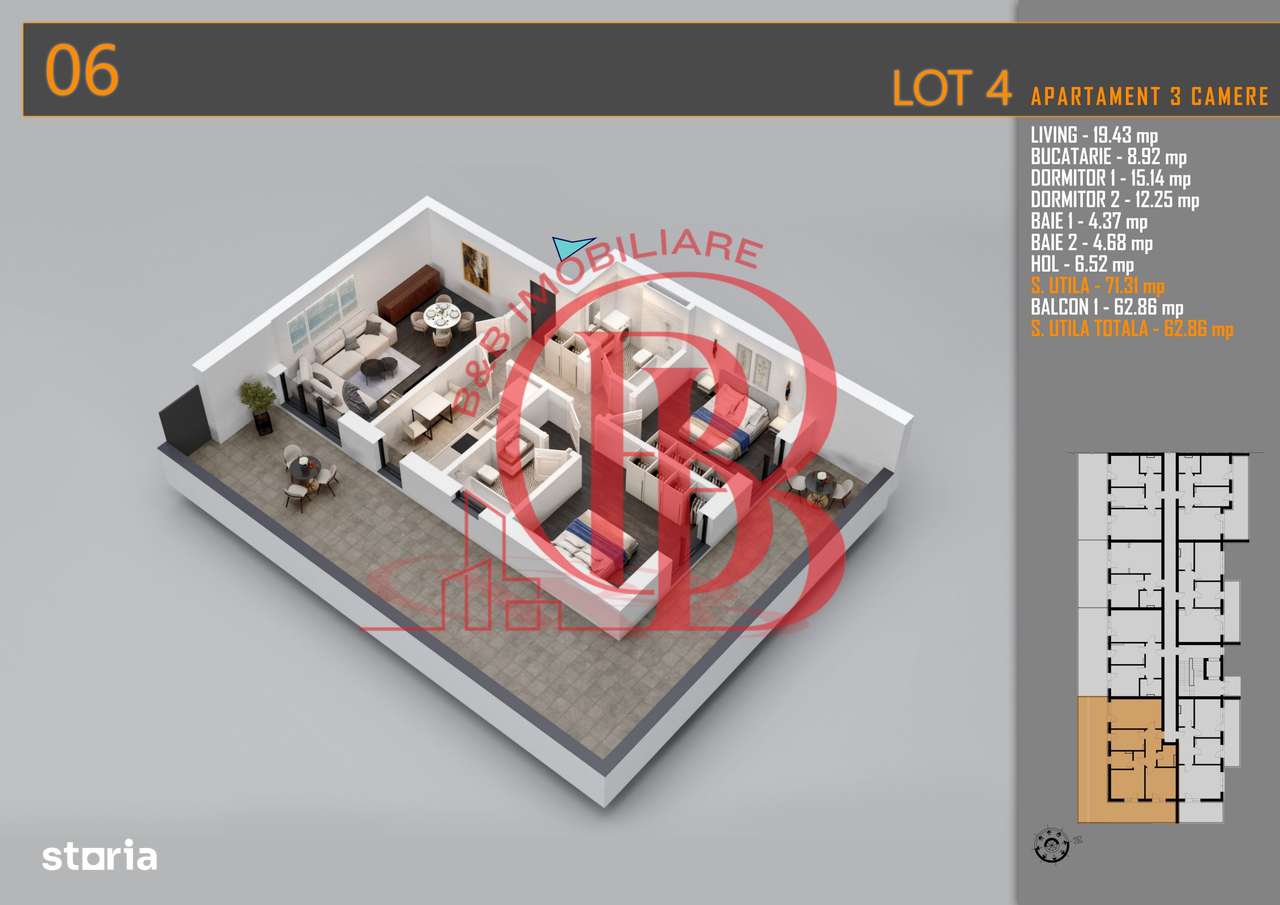 Apartament 3 camere Titan Th. Pallady-Sector 3-Metrou Teclu