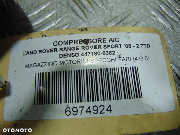 SPRĘŻARKA KLIMATYZACJI RANGE ROVER 447180-8382 2.7 TD - 7