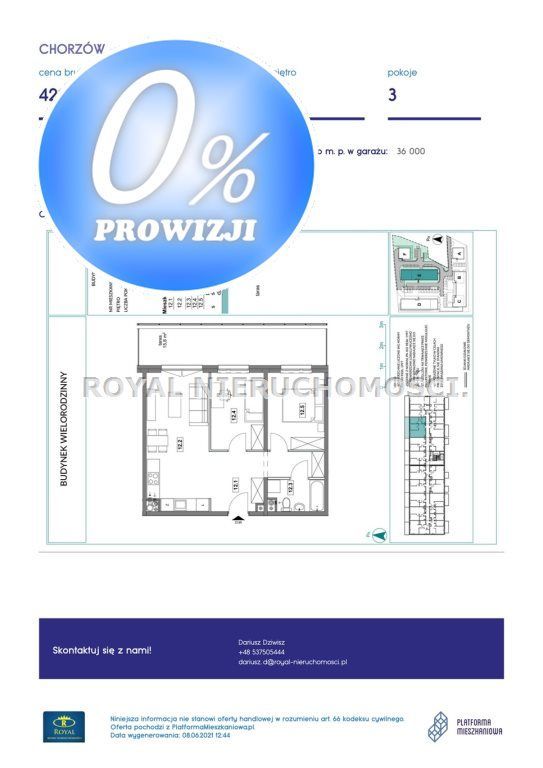 Mieszkanie, 54,20 m², Chorzów