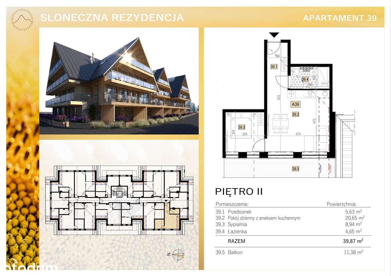 Słoneczna Rezydencja | apartament 2-pok. | A39 - Pełny obrazek: 2/7