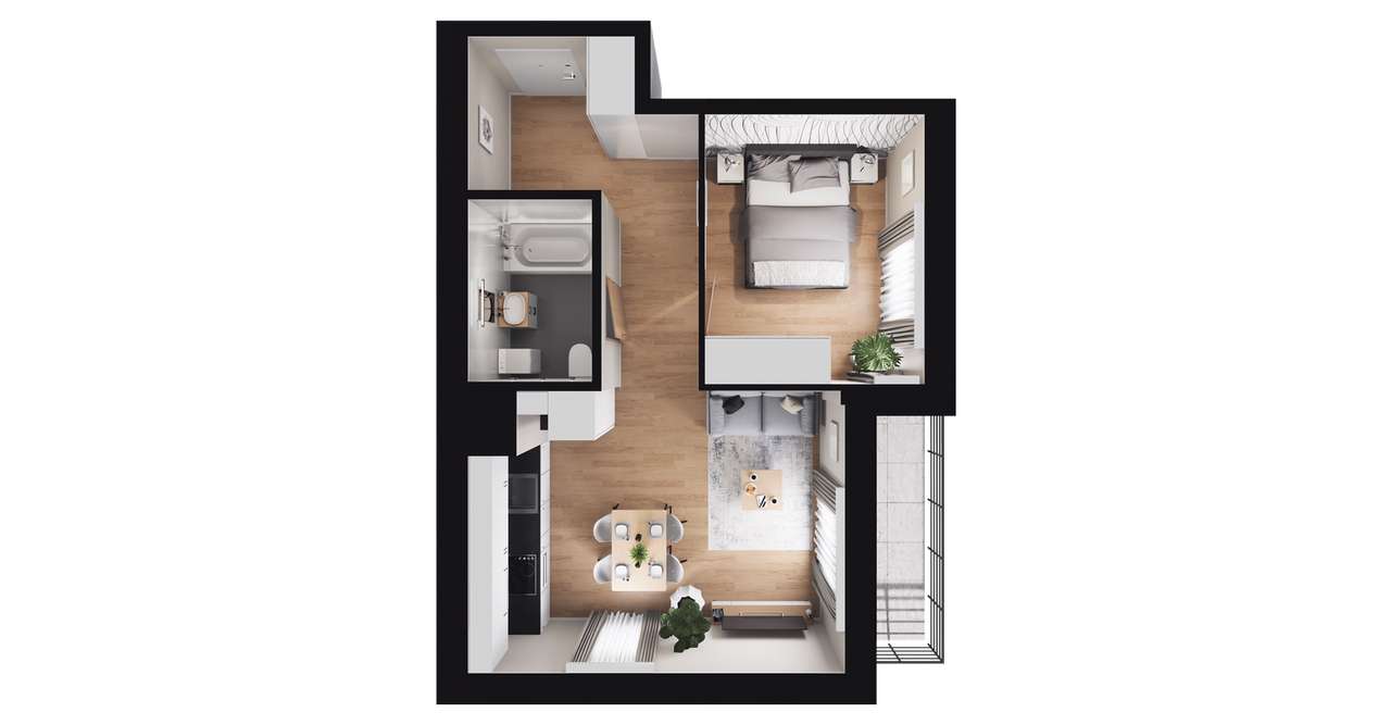 2-pokojowe mieszkanie 37m2 + balkon Bez Prowizji - Pełny obrazek: 2/8