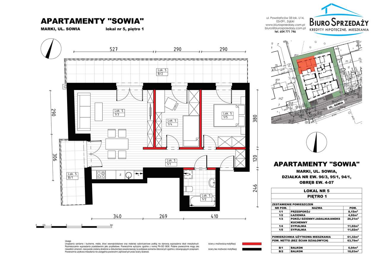 3 POKOJE Z 2 BALKONAMI I GARAŻEM W APARTAMENTOWCU - Pełny obrazek: 2/9