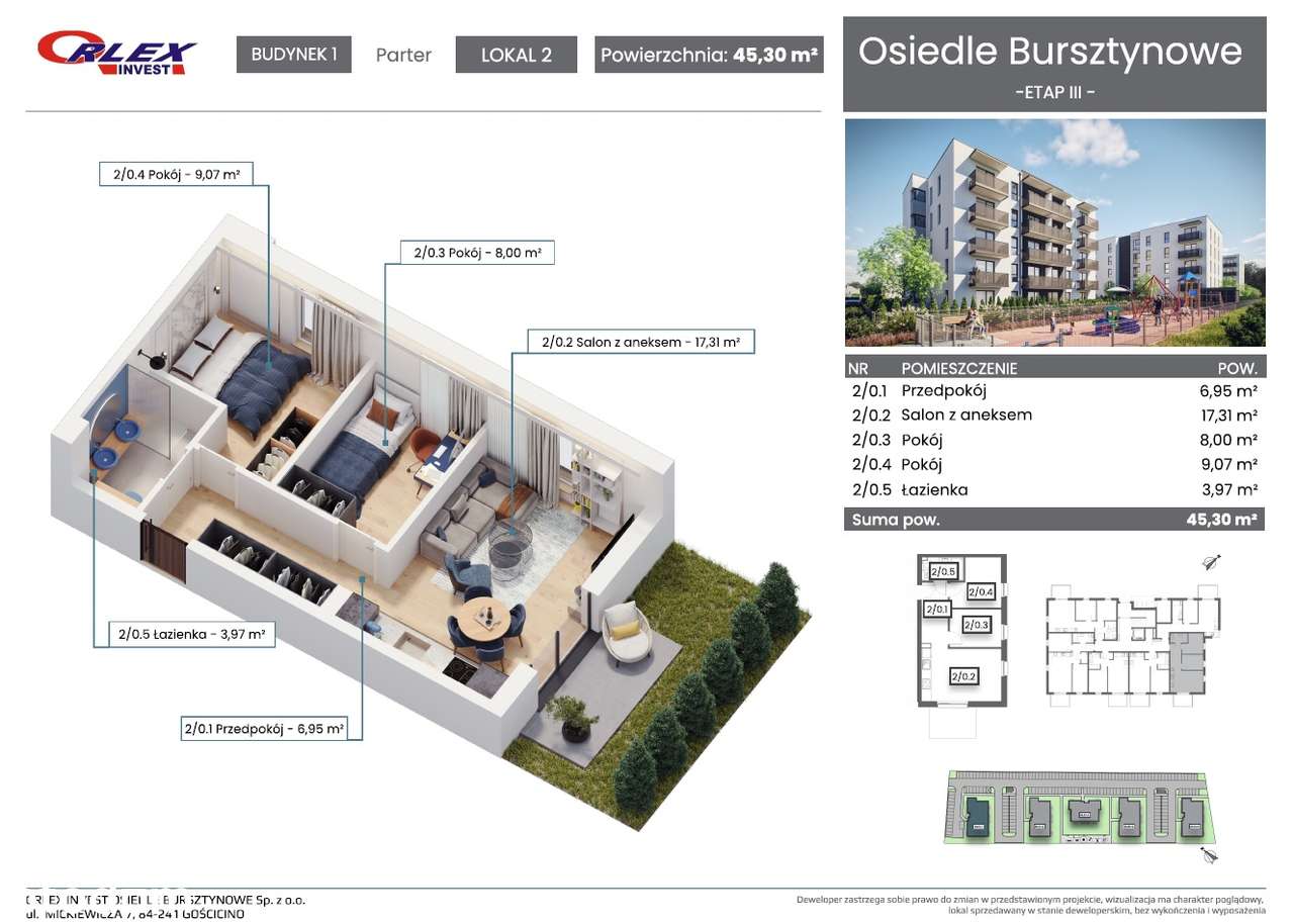 Rumia, nowe 3 pokoje, Jeziorna, Orlex Invest - Pełny obrazek: 4/4