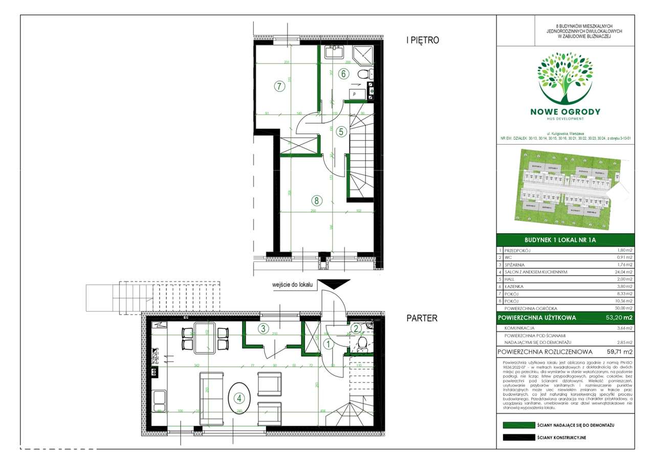3-pokojowe mieszkanie 53m2 + ogródek Bezpośrednio - Pełny obrazek: 2/6