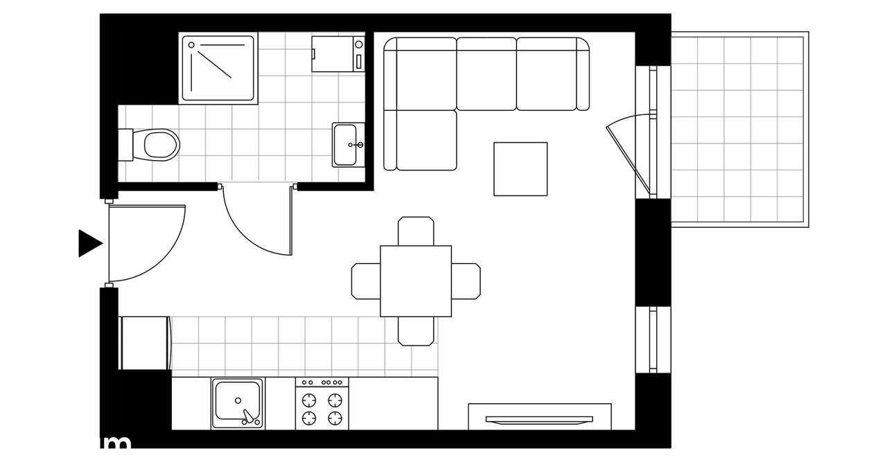 1-pokojowe mieszkanie 25m2 + balkon Bez Prowizji - Pełny obrazek: 4/9