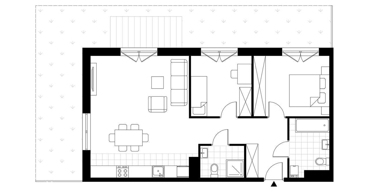 3-pokojowe mieszkanie 63m2 + ogródek - Pełny obrazek: 3/7
