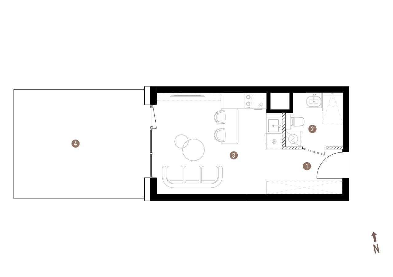 Kawalerka 26,37m² z ogródkiem 20,85m² - Belg II-18