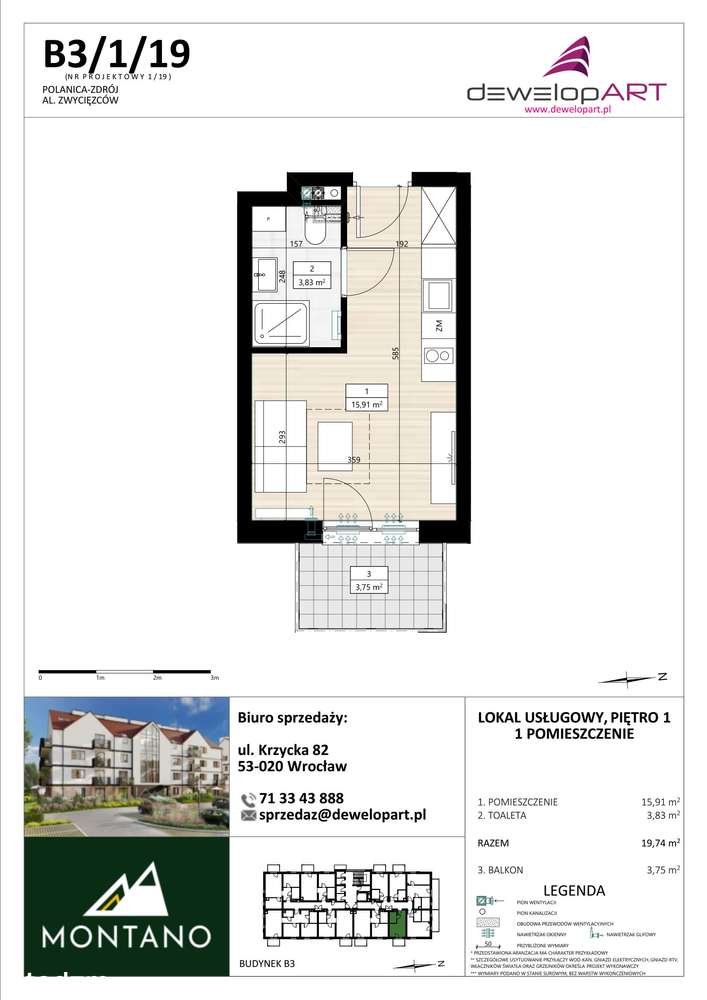Montano | apartament 1-pok. | B3/1/19 - Pełny obrazek: 2/7