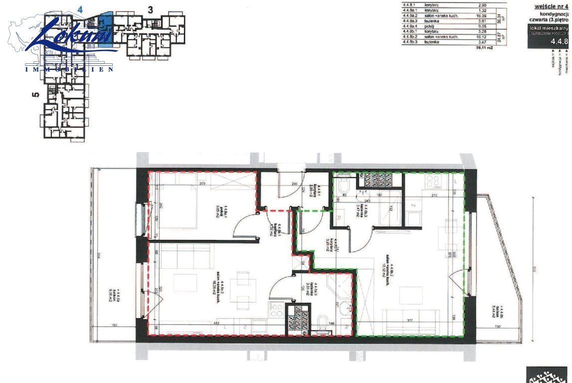 Mieszkanie, 58,11 m², Leszno