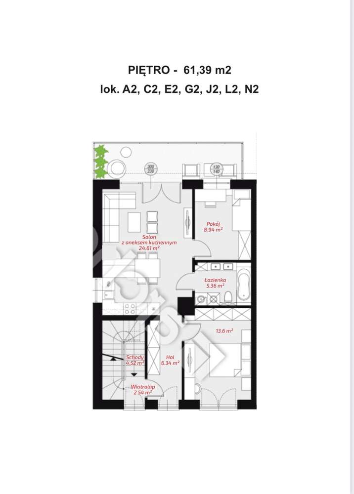 Mieszkanie w bliźniaku 91,34m2 z dużym balkonem - Pełny obrazek: 4/7