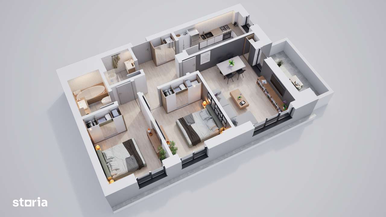 Apartament 3 camere, complex privat cu spatii verzi-2