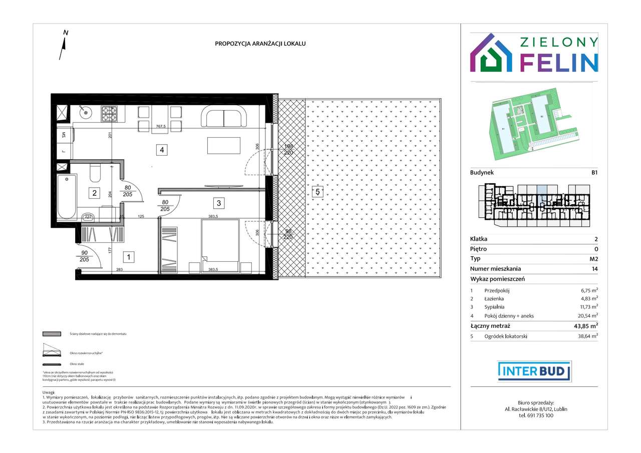2-pokojowe mieszkanie 43m2 + ogródek Bezpośrednio - Pełny obrazek: 2/9